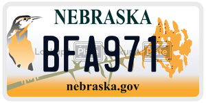 BFA971  license plate in NE