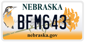 BFM643  license plate in NE