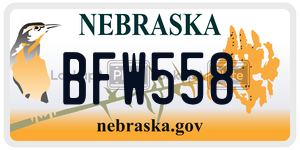 BFW558  license plate in NE