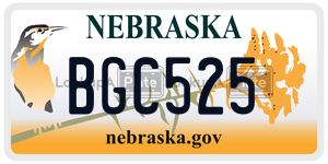 BGC525  license plate in NE