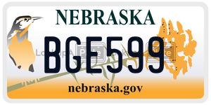 BGE599  license plate in NE