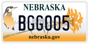BGG005  license plate in NE
