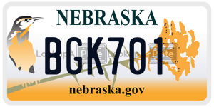 BGK701  license plate in NE
