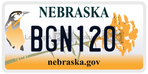 BGN120  license plate in NE