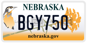 BGY750  license plate in NE