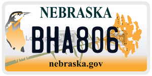 BHA806  license plate in NE