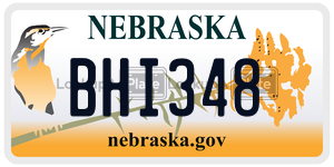 BHI348  license plate in NE