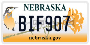 BIF907  license plate in NE