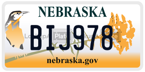 BIJ978  license plate in NE