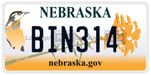 BIN314  license plate in NE