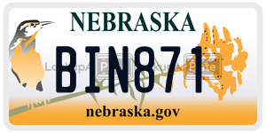 BIN871  license plate in NE