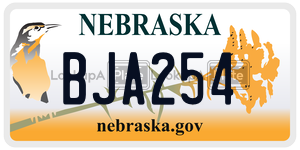 BJA254  license plate in NE