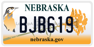 BJB619  license plate in NE