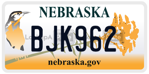 BJK962  license plate in NE
