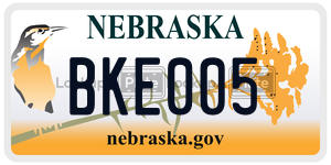 BKE005  license plate in NE