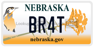 BR4T  license plate in NE