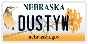 DUSTYW  license plate in NE