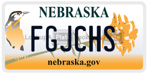 FGJCHS  license plate in NE