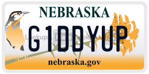 G1DDYUP license plate in Nebraska