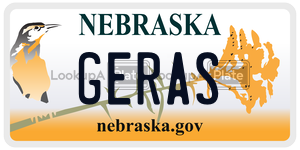 GERAS  license plate in NE