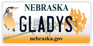GLADYS  license plate in NE