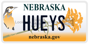 HUEYS  license plate in NE