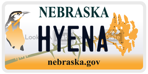 HYENA  license plate in NE