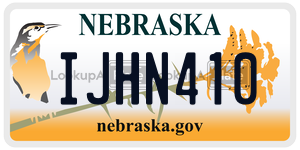 IJHN410  license plate in NE
