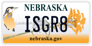 ISGR8  license plate in NE
