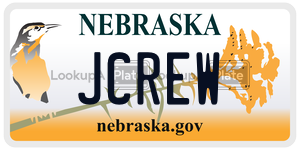 JCREW  license plate in NE