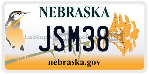 JSM38 license plate in Nebraska