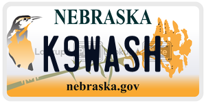 K9WASH  license plate in NE