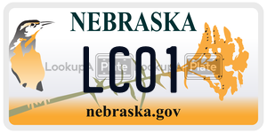 LC01 license plate in Nebraska