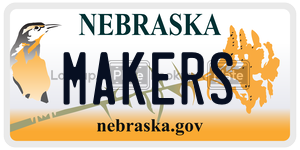 MAKERS  license plate in NE