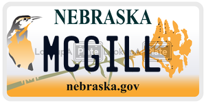 MCGILL license plate in Nebraska