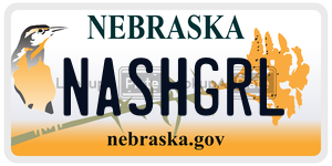 NASHGRL  license plate in NE