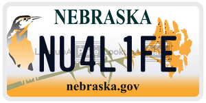 NU4L1FE  license plate in NE