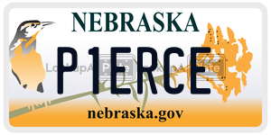 P1ERCE  license plate in NE