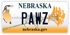 PAWZ  license plate in NE