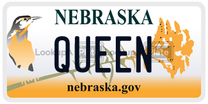 QUEEN  license plate in NE