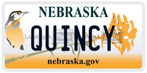 QUINCY  license plate in NE
