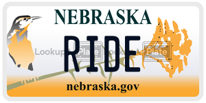 RIDE  license plate in NE