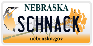 SCHNACK  license plate in NE