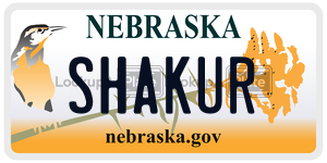 SHAKUR  license plate in NE