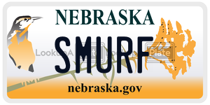 SMURF  license plate in NE