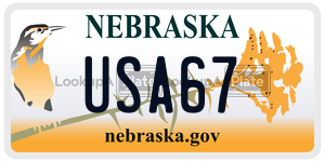 USA67  license plate in NE