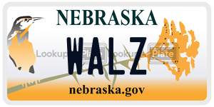 WALZ license plate in Nebraska