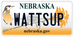 WATTSUP  license plate in NE