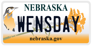 WENSDAY  license plate in NE