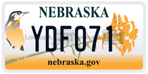 YDF071 license plate in Nebraska